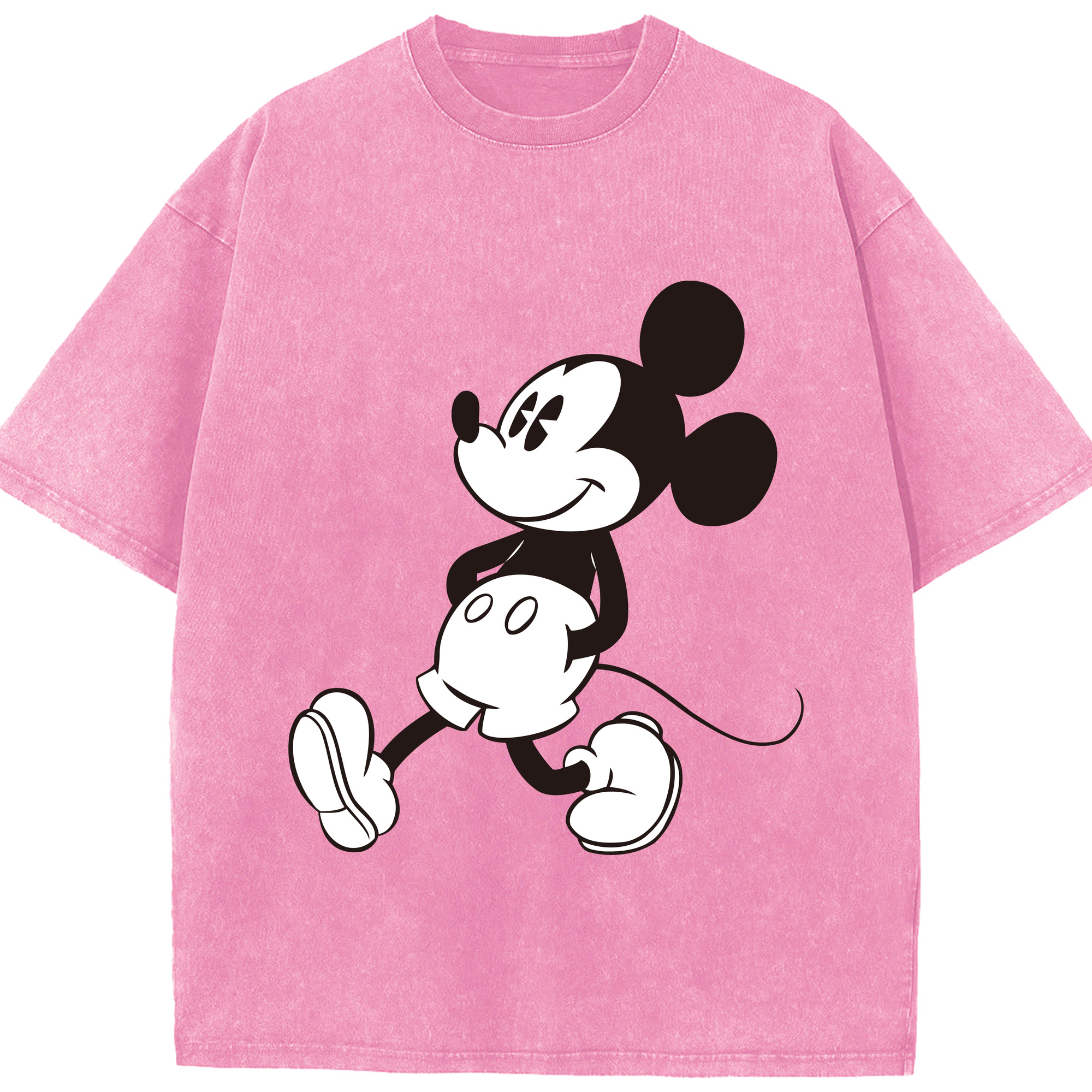 （画像用） ミッキーマウス Mickey Mouse 綿100% ヴィンテージ風 半袖Tシャツ（フロントプリント）